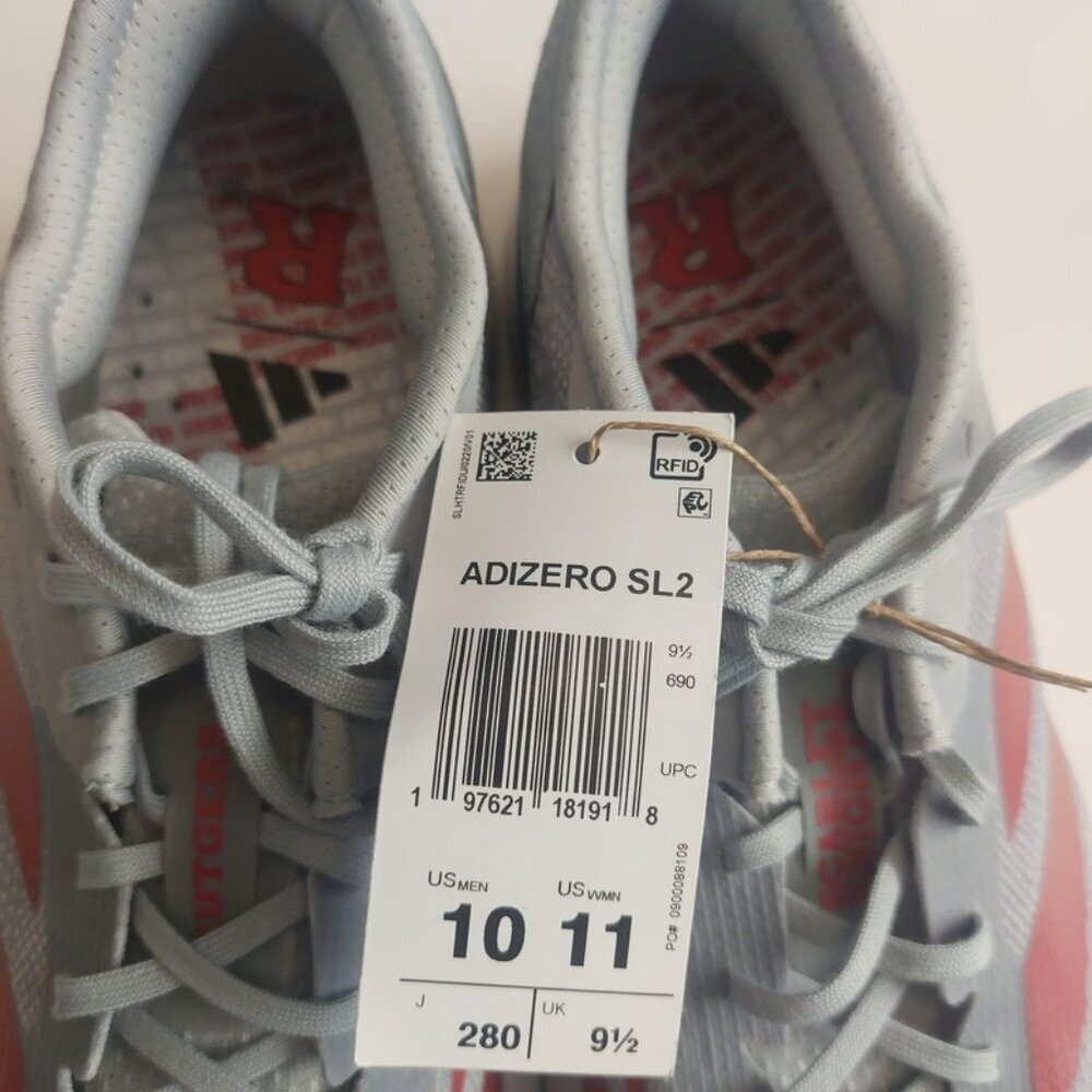 Adidas Adizero SL2 Mens Size 10 Rutgers Scarlet Knights Running Shoes Stone Gray - Picture 9 of 12